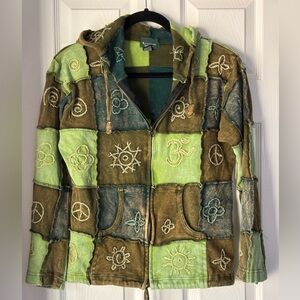 Kathmandu Patchwork Hoodie - Women’s Boho Patchwork Hoodie.